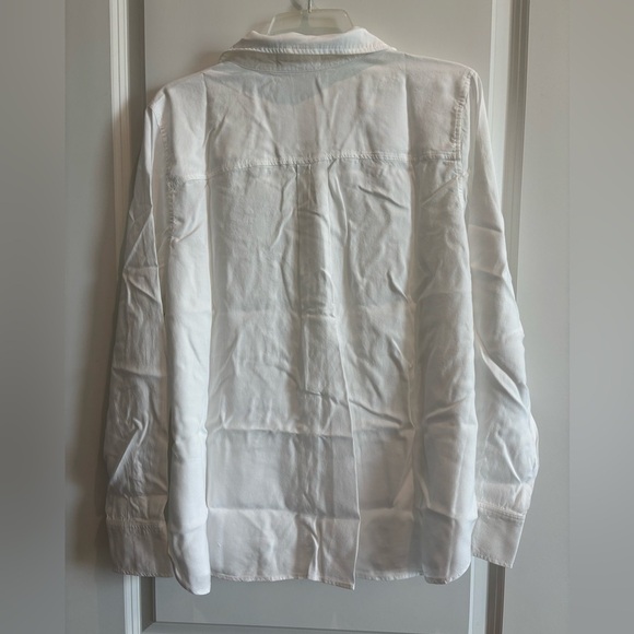 Side Stitch White Button Down Shirt • Long Sleeve • Size Large - Picture 3 of 3